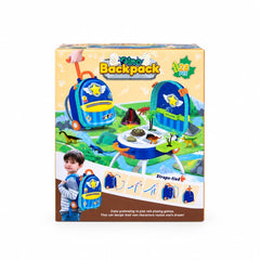 28-Piece Kids Dinosaur Backpack Playset – Portable Dino Pretend-Play Toy Set