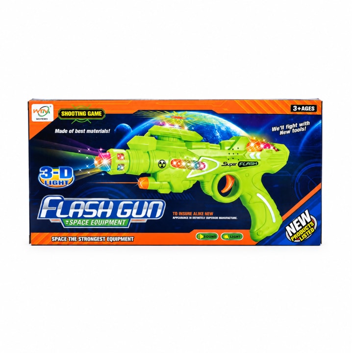 Kids 3D Space Flash Gun Toy with Light & Sound – Shooting Game for Ages 3+