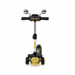 Kids 3-Wheel Kick Scooter with Adjustable Handlebar, Mirrors and Wide Deck – Black & Gold