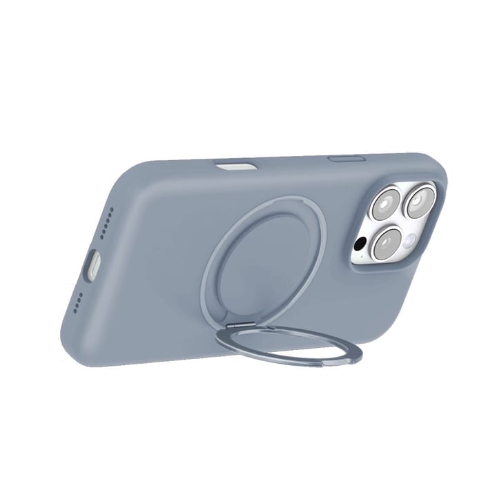 Max & Max iPhone 16 Pro 360 Rotating Liquid Silicone Case with MagSafe - Light Grey