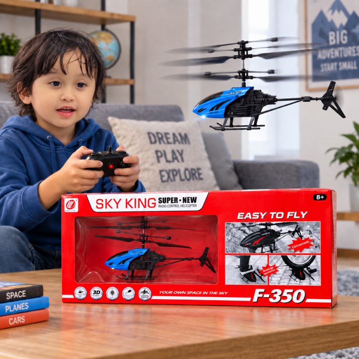 Sky King F-350 Remote Control Helicopter Toy for Kids