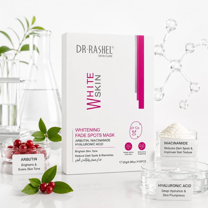 Dr Rashel White Skin Whitening Fade Spots Face Mask – 10 Sheets