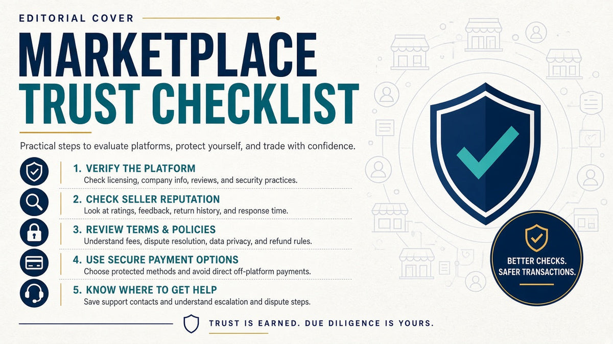 Editorial abstract trust shield and checklist cover