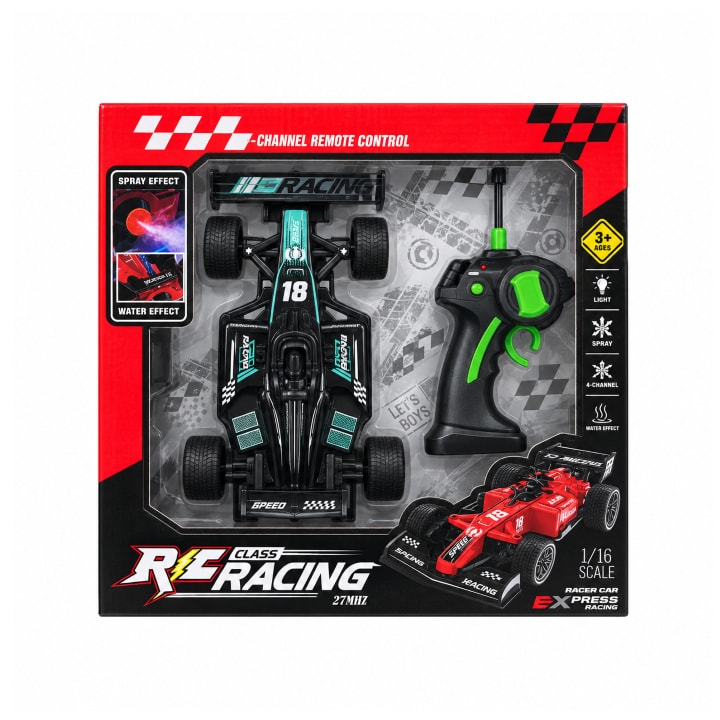 1:16 RC Formula Racing Car with Light & Spray Effect – 4-Channel Remote-Control Toy
