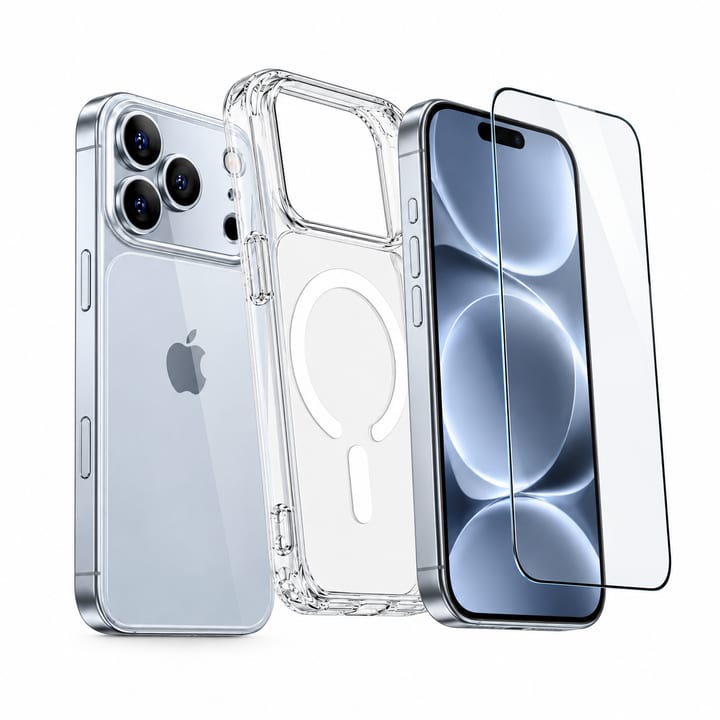 Max & Max iPhone 18 Pro Max Clear Case With Magsafe + Glass (Bundel)