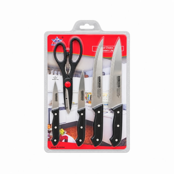 5 Piece Kitchen Knife and Scissors Set