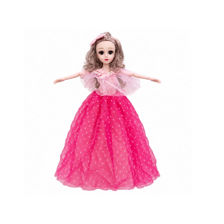 Princess Toy Doll Set for Kids – Blonde Fashion Doll in Pink Dress for Pretend Play