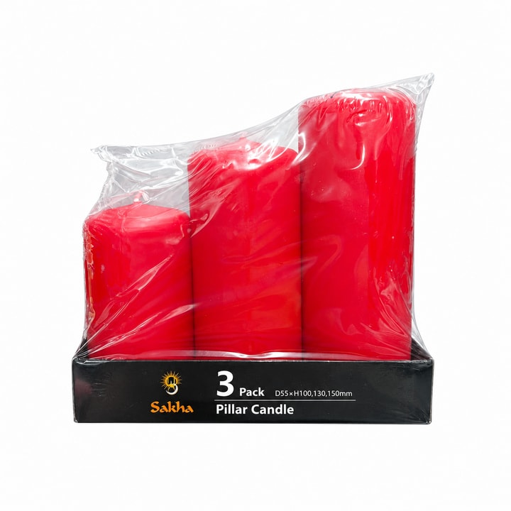 Sakha 3 Pack Pillar Candle