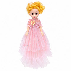 Pink Princess Fashion Doll with Blonde Hair & Layered Tulle Dress