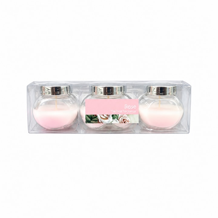 Rose Scented Candle Set 3 Piece
