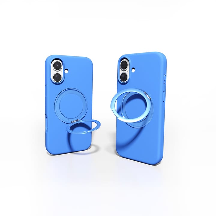 Max & Max iPhone 16 Plus 360 Rotating Liquid Silicone Case with MagSafe - Blue
