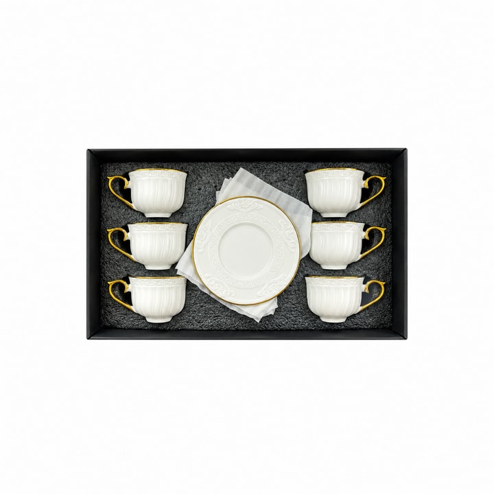 Gold Trim Tea Cup and Saucer Set