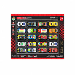 20-Piece Alloy Model Car Collection – 1:72 Scale Mini Toy Vehicle Playset