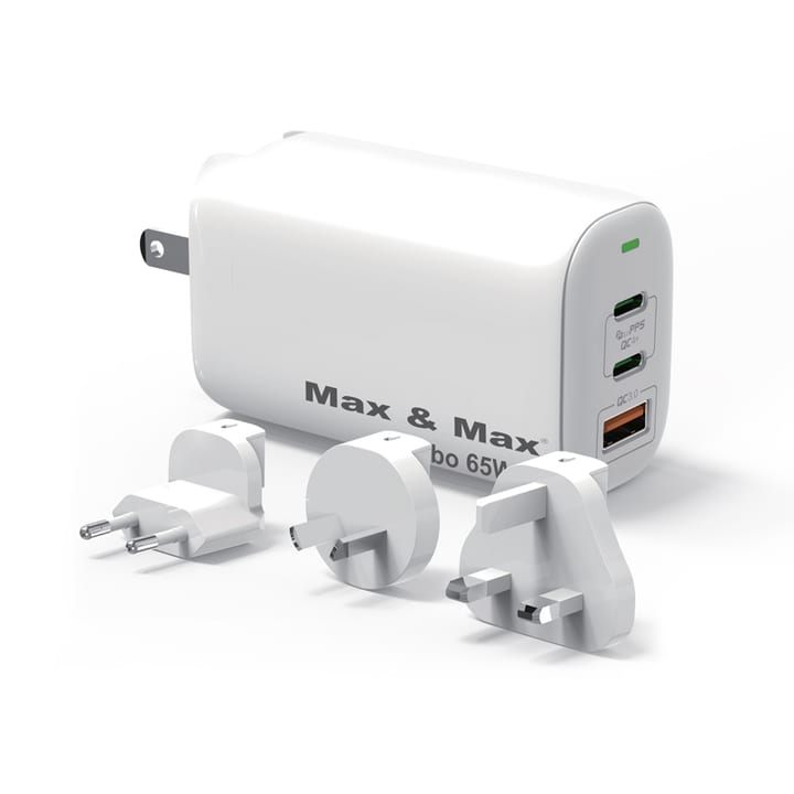 Max & Max Smart Premium 3 Port 65 Watt GaN Wall Charger