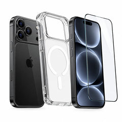 Max & Max iPhone 18 Pro Clear Case With Magsafe + Glass (Bundel)