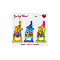 Greetings from Dubai Bottle Opener Magnet 3 Piece Landmark Design