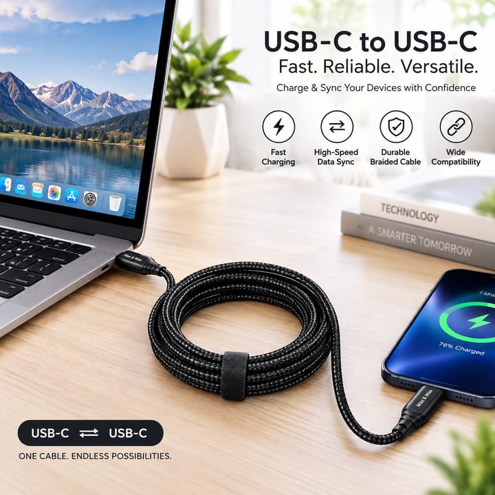 Max & Max Type C to C PD 100W Cable 2M