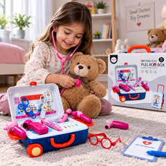 11-Piece Kids Doctor Pretend Play Set with Pull-Rod Carry Case – Medical Toy for Ages 3+
