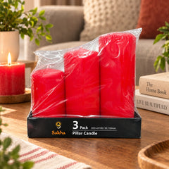 Sakha 3 Pack Pillar Candle