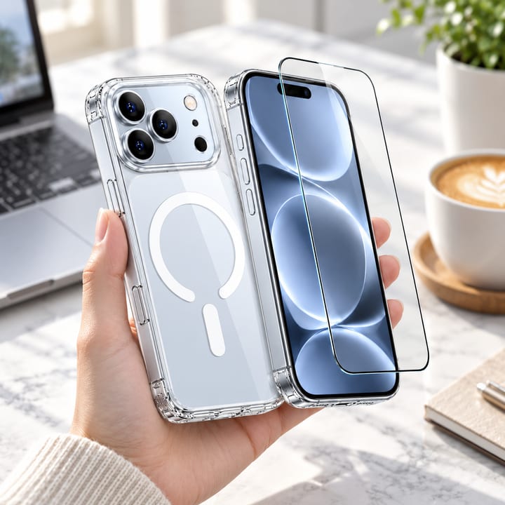 Max & Max iPhone 18 Pro Max Clear Case With Magsafe + Glass (Bundel)