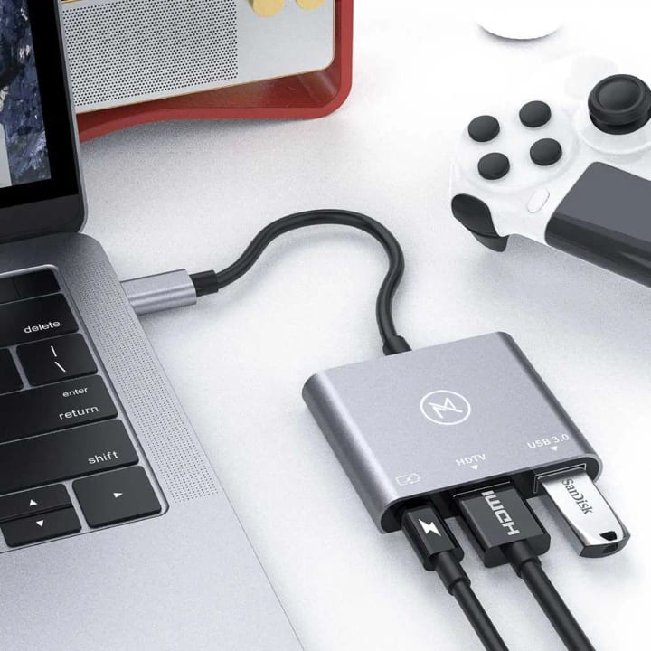 Max & Max 3 in 1 hub Type c +HDMI+USB