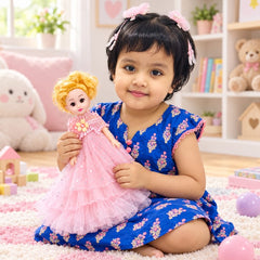 Pink Princess Fashion Doll with Blonde Hair & Layered Tulle Dress