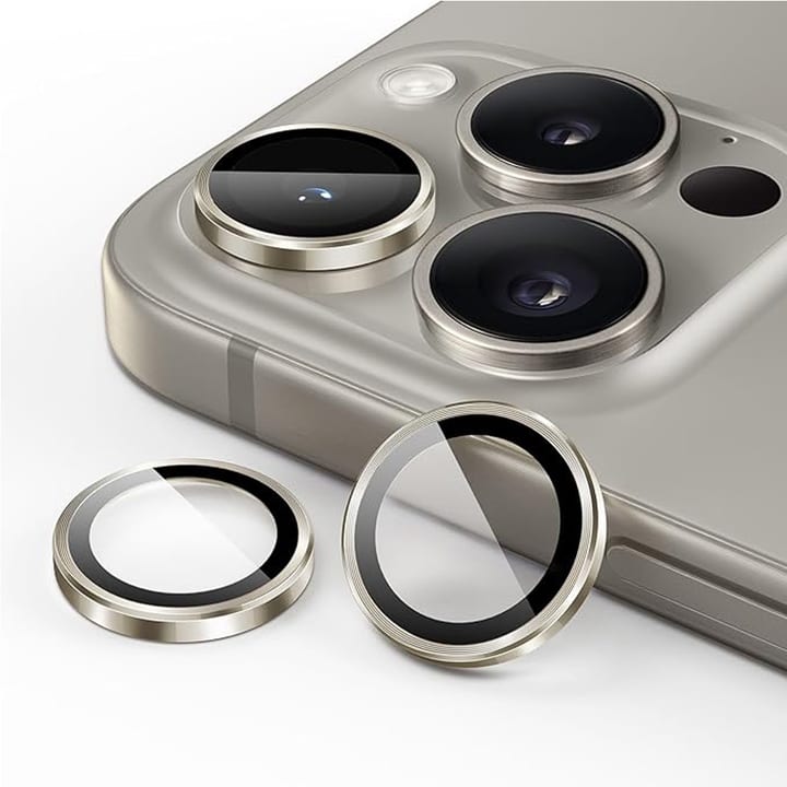 Max & Max iPhone 16 Pro /16 Pro Max Camera lens Protector - Titanium