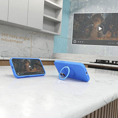 Max & Max iPhone 16 360 Rotating Liquid Silicone Case with MagSafe - Blue