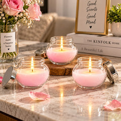 Rose Scented Candle Set 3 Piece