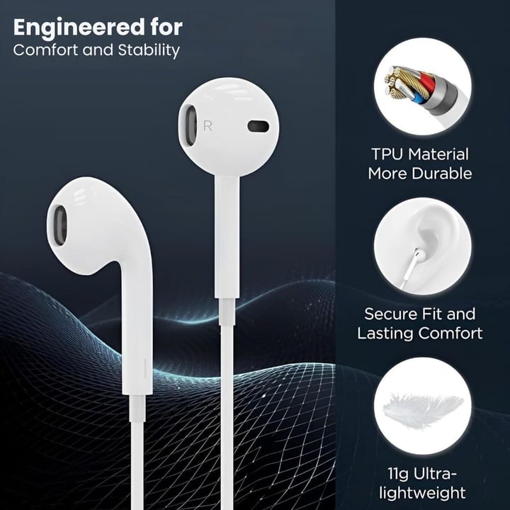 Max & Max Wired Stereo Earphone With Type-C Connector