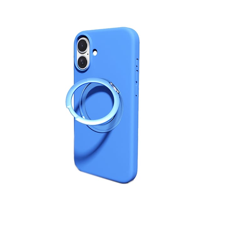 Max & Max iPhone 16 Plus 360 Rotating Liquid Silicone Case with MagSafe - Blue