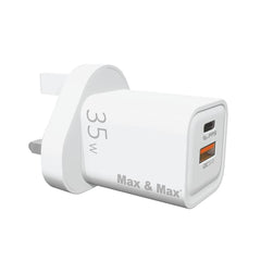 Max & Max GaN Dual port charger 35Watts White