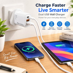 Max & Max GaN Dual port charger 35Watts White