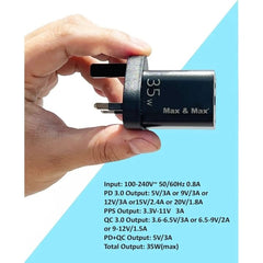 Max & Max GaN Dual port charger 35Watts